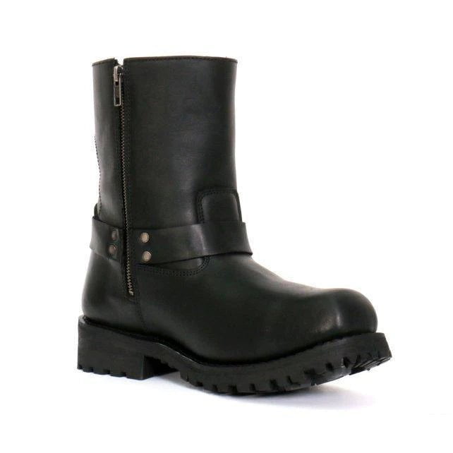 Hot Leathers Men's 8" Black Short Harness Biker Boots