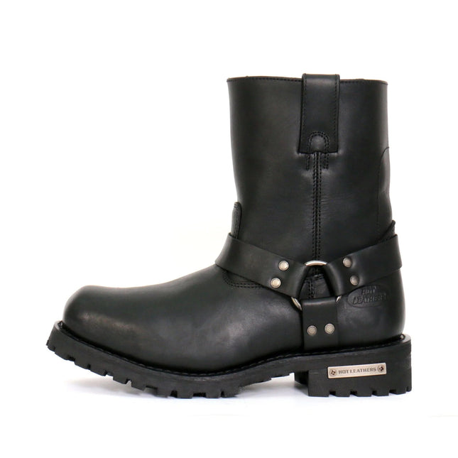 Hot Leathers Men's 8" Black Short Harness Biker Boots