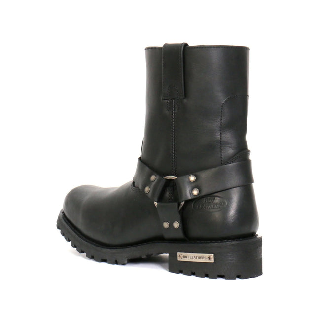 Hot Leathers Men's 8" Black Short Harness Biker Boots