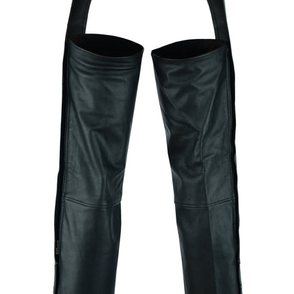 Leather Guard  Unisex leather motorcycle chaps - Black