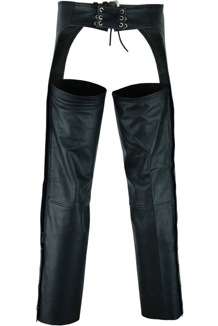Leather Guard  Unisex leather motorcycle chaps - Black