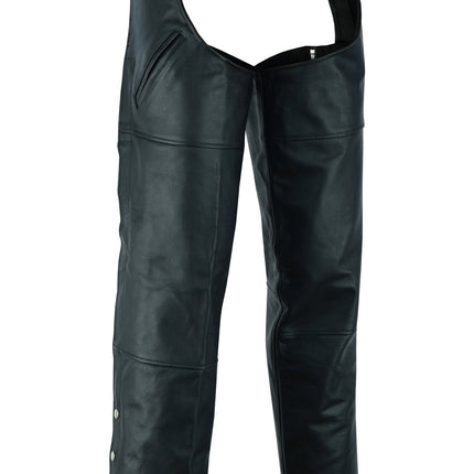 Leather Guard  Unisex leather motorcycle chaps - Black