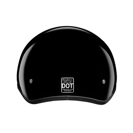 DOT Approved Daytona Skull Cap Half Shell Motorcycle Helmet - Beanie Style for Motorcycles, Cruisers, Scooters, and Mopeds - Hi-Gloss Black