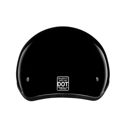 DOT Approved Daytona Skull Cap Half Shell Motorcycle Helmet - Beanie Style for Motorcycles, Cruisers, Scooters, and Mopeds W/O Visor- Hi-Gloss Black