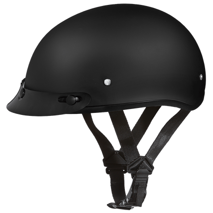DOT Approved Daytona Skull Cap Half Shell Motorcycle Helmet - Beanie Style for Motorcycles, Cruisers, Scooters, and Mopeds - Dull Black