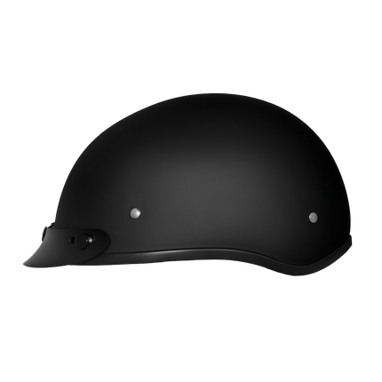DOT Approved Daytona Skull Cap Half Shell Motorcycle Helmet - Beanie Style for Motorcycles, Cruisers, Scooters, and Mopeds - Dull Black