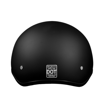 DOT Approved Daytona Skull Cap Half Shell Motorcycle Helmet - Beanie Style for Motorcycles, Cruisers, Scooters, and Mopeds - Dull Black