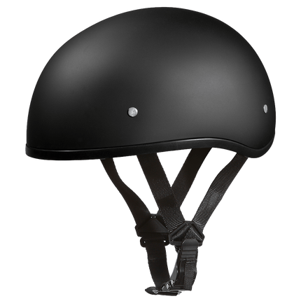 DOT Approved Daytona Skull Cap Half Shell Motorcycle Helmet - Beanie Style for Motorcycles, Cruisers, Scooters, and Mopeds W/O Visor- Dull Black