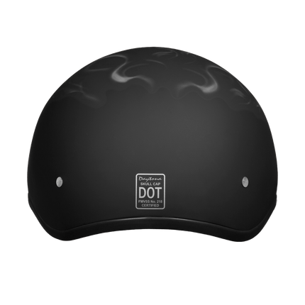 DOT Approved Daytona Motorcycle Half Face Helmet - Skull Cap Graphics for Men & Women, Scooters, ATVs, UTVs & Choppers - W/  Pistons Skull