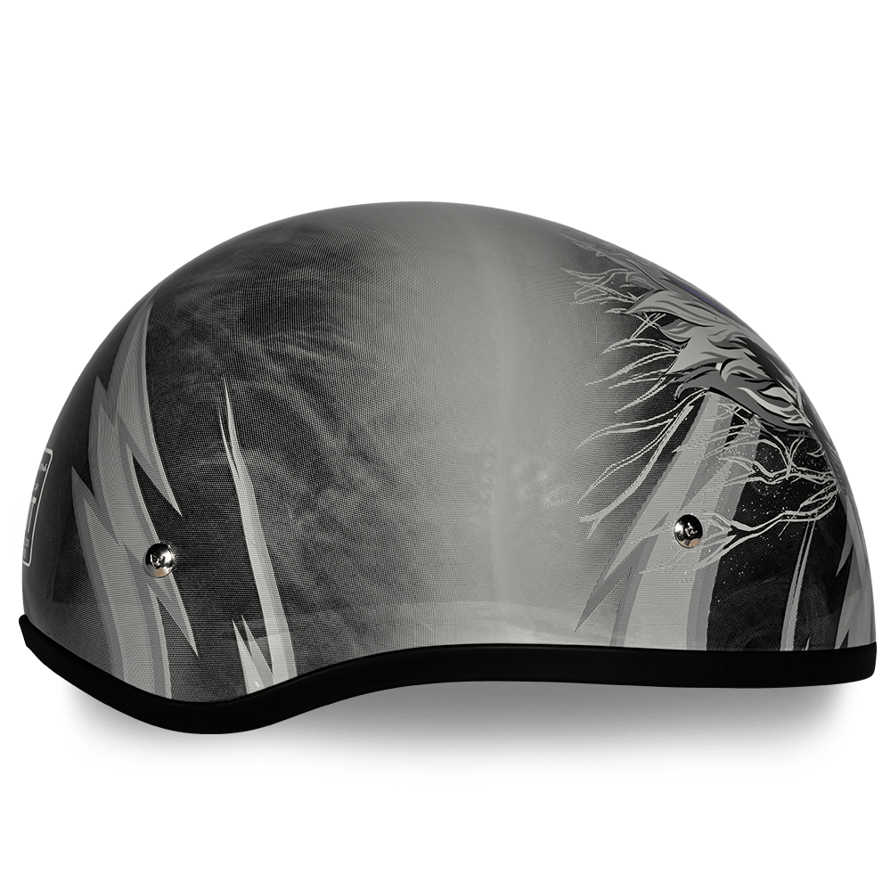 Daytona Skull Cap Thunder Half Face Motorcycle Helmet, XL