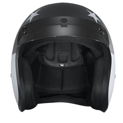 DOT Approved Daytona Cruiser Open Face Motorcycle Helmet - Men, Women & Youth - With Visor & Graphics - W/ Captain America Stealth