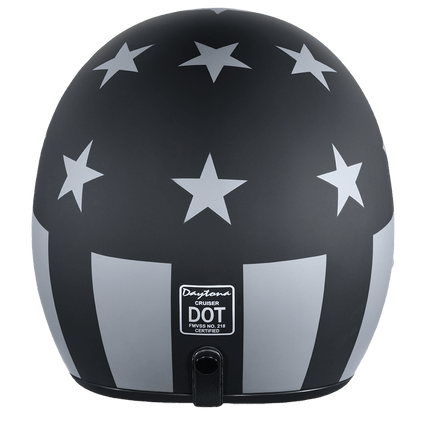 DOT Approved Daytona Cruiser Open Face Motorcycle Helmet - Men, Women & Youth - With Visor & Graphics - W/ Captain America Stealth