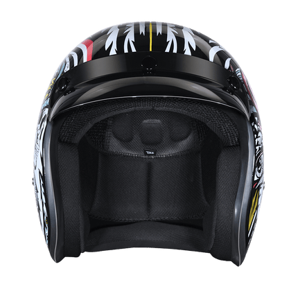 DOT Approved Daytona Cruiser Open Face Motorcycle Helmet - Men, Women & Youth - With Visor & Graphics - W/ Tribal