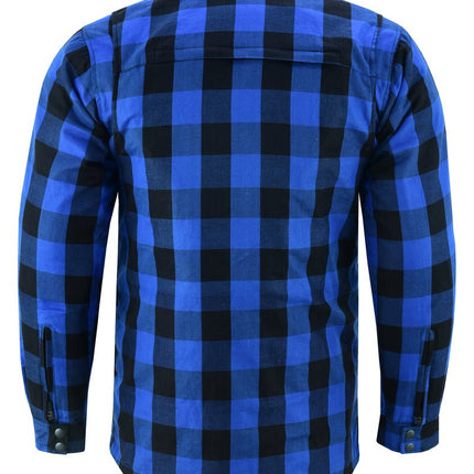 Lumberjack Men's Armored Motorcycle Flannel Shirt - Blue