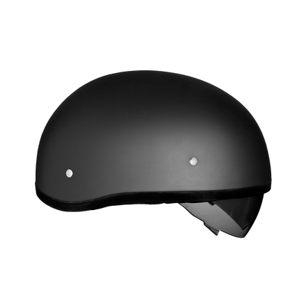 D.O.T. Daytona Skull Cap W/ Inner Shield- Dull Black