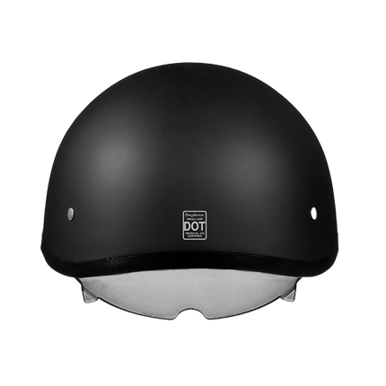 D.O.T. Daytona Skull Cap W/ Inner Shield- Dull Black
