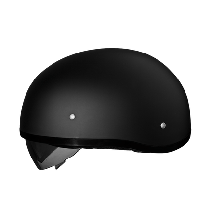 D.O.T. Daytona Skull Cap W/ Inner Shield- Dull Black