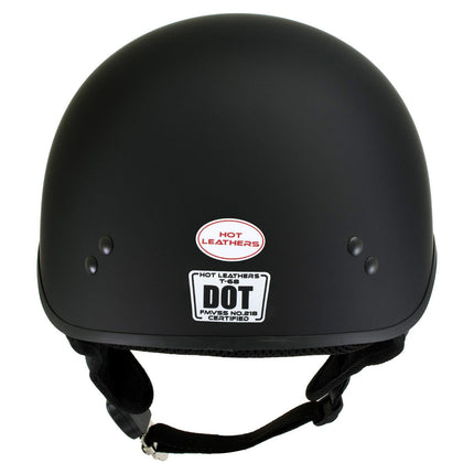 Hot Leathers Silver Flames Gloss Black Motorcycle DOT Approved Skull Cap Half Helmet