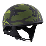 Hot Leathers Camo Green DOT Approved Motorcycle Half Helmet Skull Cap
