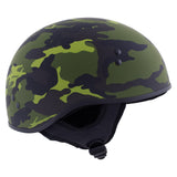 Hot Leathers Camo Green DOT Approved Motorcycle Half Helmet Skull Cap
