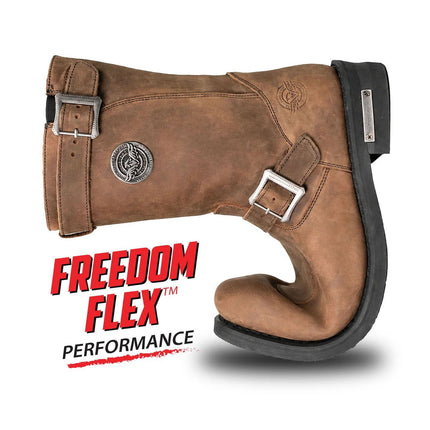 ML Men's Copper Forge Crazy Horse Brown Leather Engineer Biker Boots