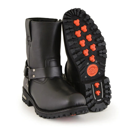 ML Men's Outback Harness Black Motorcycle Leather Boots
