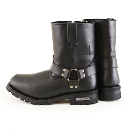 ML Men's Outback Harness Black Motorcycle Leather Boots