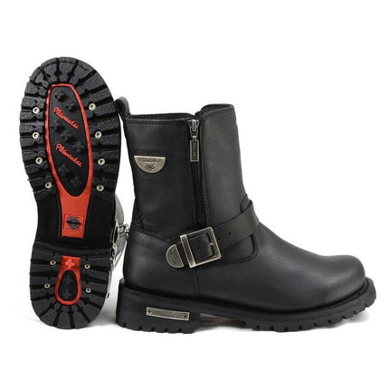 ML Men's Afterburner Black Leather Motorcycle Riding Boots