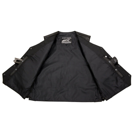 ML Men's Side Lace Pre Patched Biker Vest w/ 23 Patches
