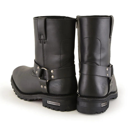 ML Men's Outback Harness Black Motorcycle Leather Boots