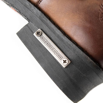 ML Men's Copper Forge Dark Brown Leather Engineer Motorcycle Boots