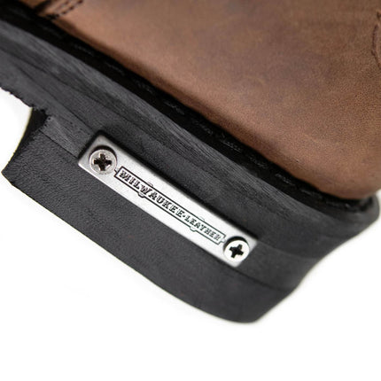 ML Men's Copper Forge Crazy Horse Brown Leather Engineer Biker Boots