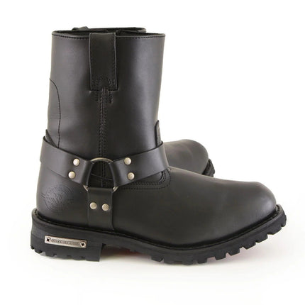 ML Men's Outback Harness Black Motorcycle Leather Boots
