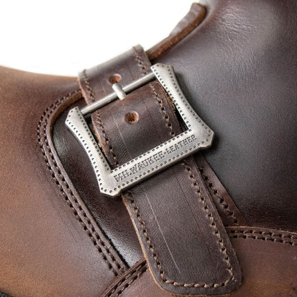 ML Men's Copper Forge Dark Brown Leather Engineer Motorcycle Boots