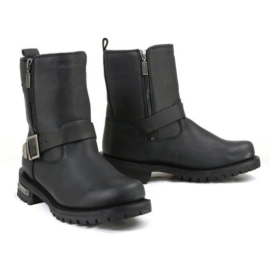 ML Men's Afterburner Black Leather Motorcycle Riding Boots - MARA Leather