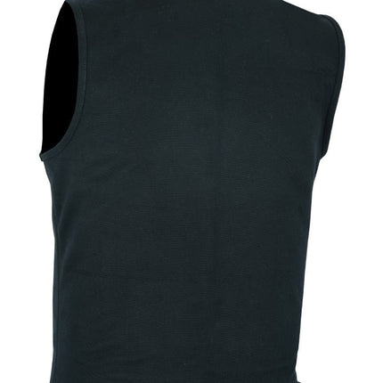 Men's Black Club Style Denim Biker Vest