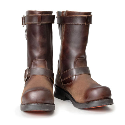 ML Men's Copper Forge Dark Brown Leather Engineer Motorcycle Boots
