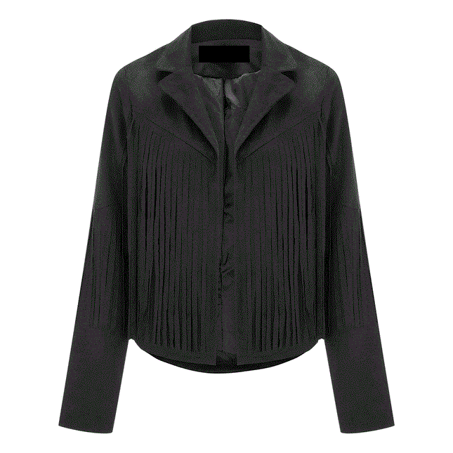 Womens Black Suede Cowgirl Fringe Leather Western Jacket