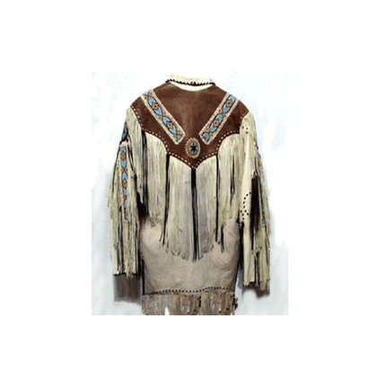 Men's Native American Fringe Leather Western Jacket