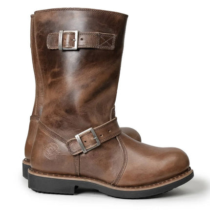ML Men's Classic Antique Brown Bike Riding Motorcycle Engineer Boots