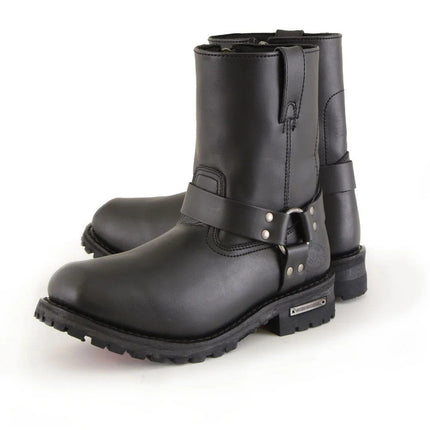 ML Men's Outback Harness Black Motorcycle Leather Boots