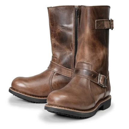 ML Men's Classic Antique Brown Bike Riding Motorcycle Engineer Boots