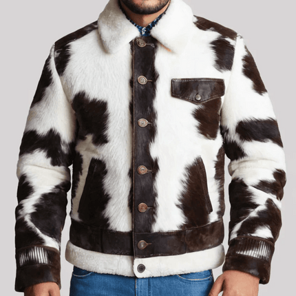 Men's Hair-On Pony Real Leather Cowhide Jacket