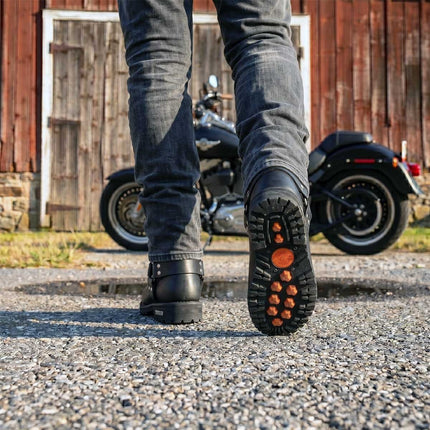 ML Men's Outback Harness Black Motorcycle Leather Boots