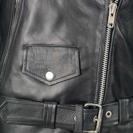 Women's Classic Black Leather Motorcycle Riders Jacket