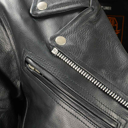 Women's Classic Black Leather Motorcycle Riders Jacket