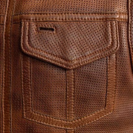 Lowside Men's Perforated Motorcycle Leather Vest