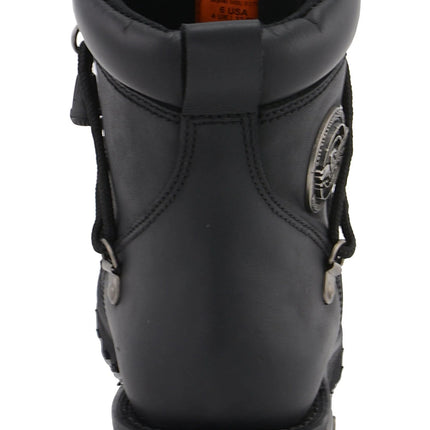 Women's Black 6" Twin Zipper Lock Motorcycle Riding Boots