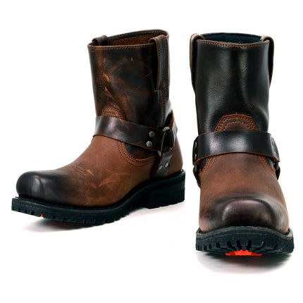 ML Full Grain Two-Tone Easy Pull-On Motorcycle Harness Boots