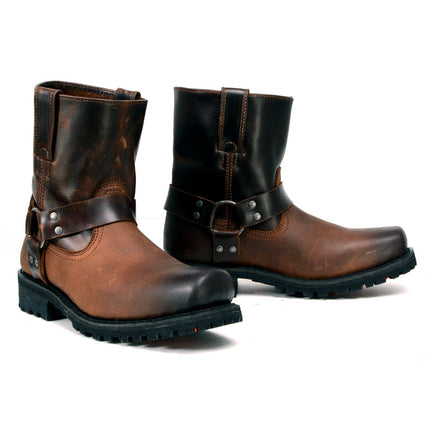 ML Full Grain Two-Tone Easy Pull-On Motorcycle Harness Boots
